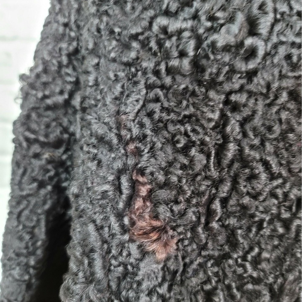Vintage 50s Sistoveris of Greece Black Persian Lamb Fur Jacket Boxy Short Coat - Picture 7 of 12